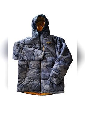 HAWKE & Co Thermal insulation hooded coat HK HEAT poly fill black grey camo Mens